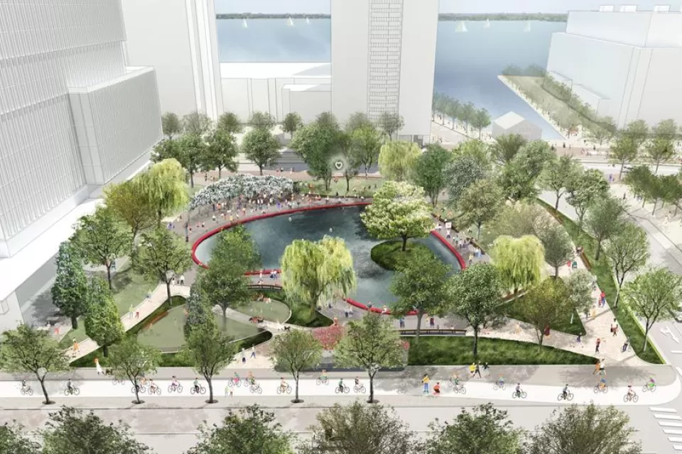 Rendering of proposed Love Park, Toronto.